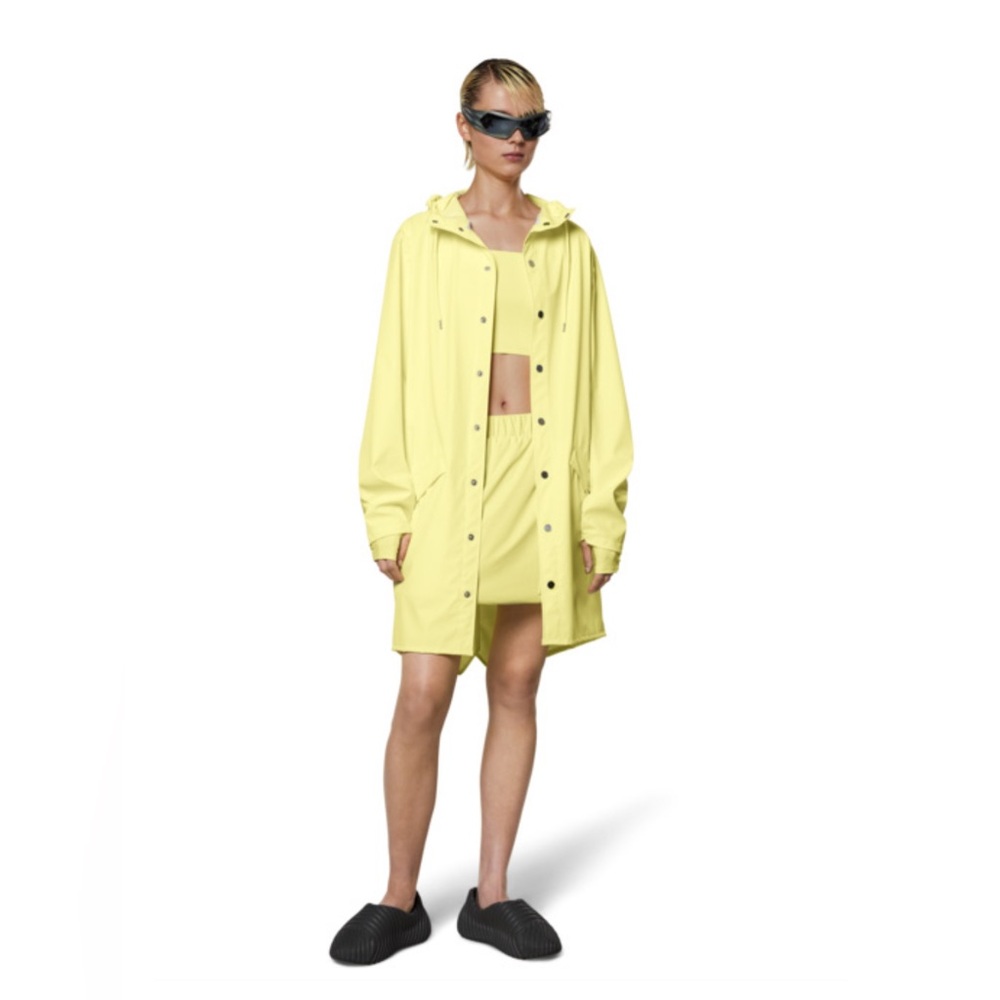 Rains essential long rain jacket RARE in color straw medium